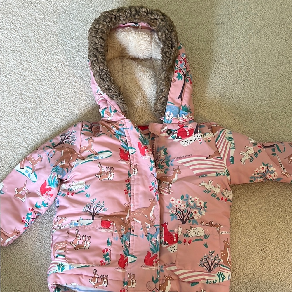 BabyBoden Pink Kids Jacket with Animal Print